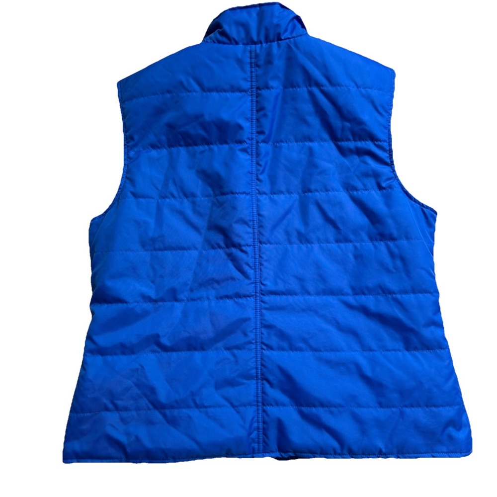 TALBOTS Outerwear Quilted Vest Full Zip Blue Shallow Pockets Size Medium‎ - Picture 2 of 8